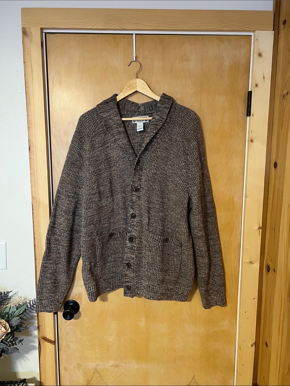 Duluth Trading Co Men's Brown Marled Shawl Collar Button Cardigan